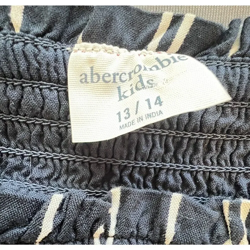 Abercrombie Kids Stripe Blue Shorts Romper Long Sleeve Girls 13/14 Excellent - Picture 8 of 8